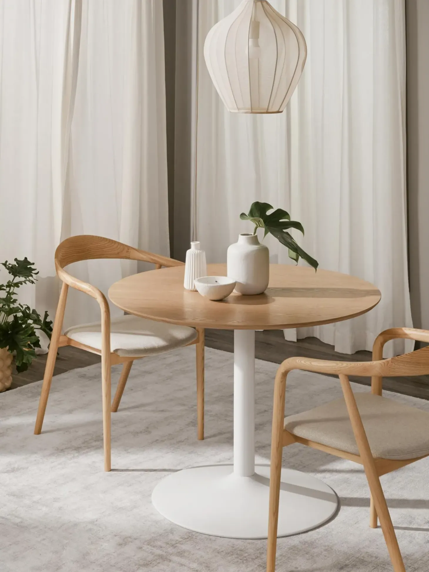 Tavolo Rotondo Con Finitura In Legno Di Frassino Minorca, O 100 Cm