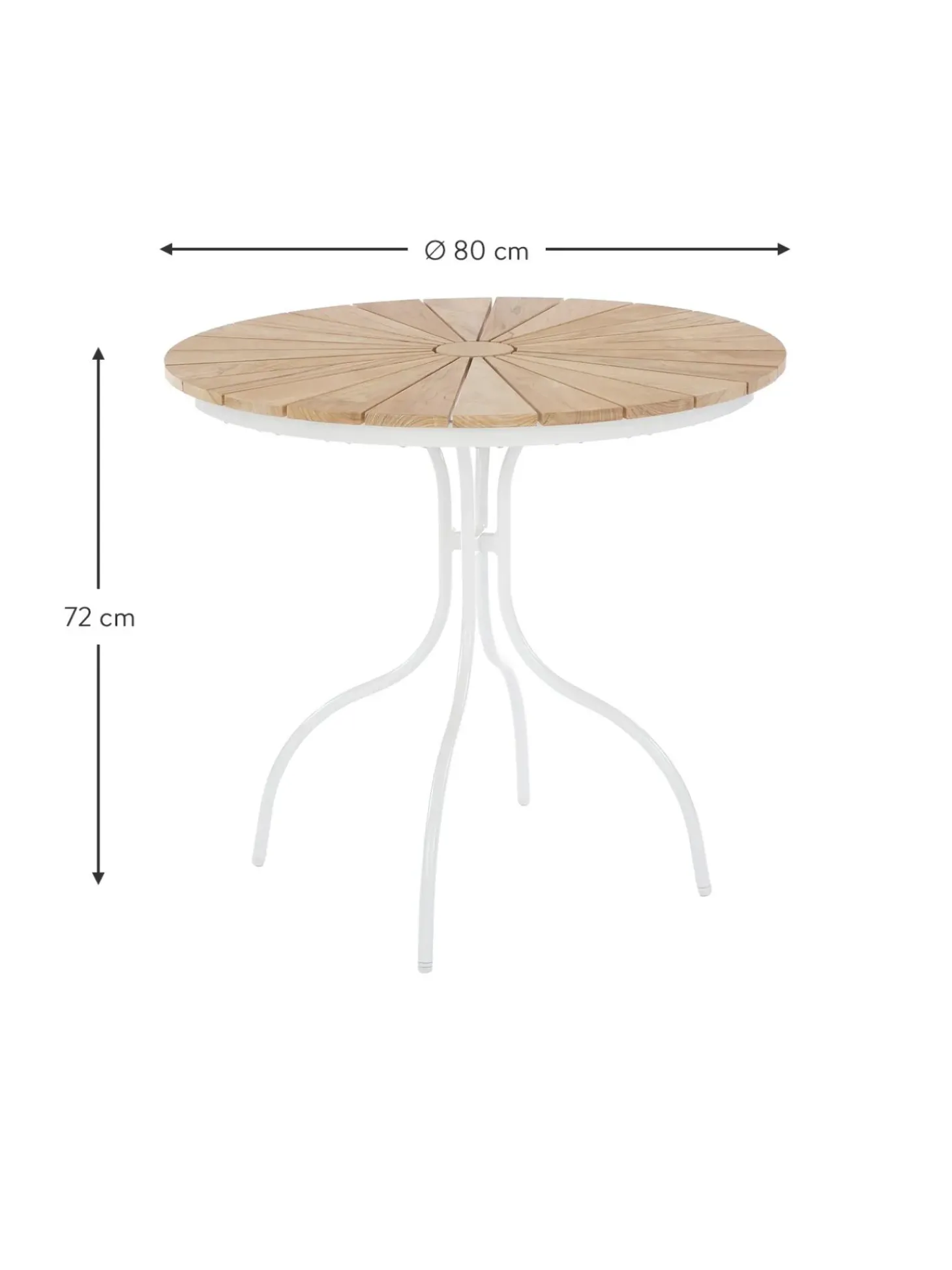 Tavolo Rotondo Da Balcone Con Piano In Legno Di Teak Hard & Ellen