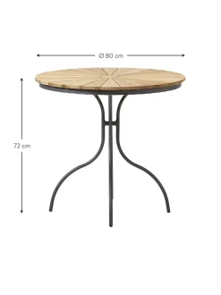 Tavolo Rotondo Da Balcone Con Piano In Legno Di Teak Hard & Ellen