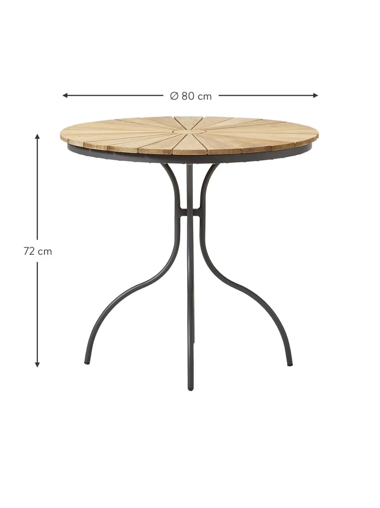 Tavolo Rotondo Da Balcone Con Piano In Legno Di Teak Hard & Ellen