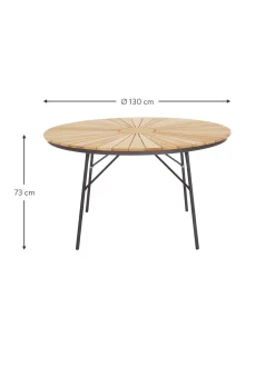 Tavolo Rotondo Da Giardino Con Piano In Legno Di Teak In Varie Misure Hard & Ellen