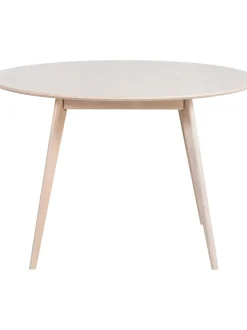 Tavolo Rotondo In Legno Di Quercia Bianco Lavato Yumi O 115 Cm