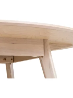 Tavolo Rotondo In Legno Di Quercia Bianco Lavato Yumi O 115 Cm