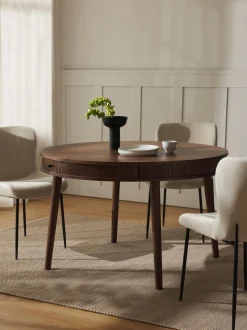 Tavolo-Contenitore Rotondo In Legno Di Quercia Calary