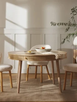 Tavolo-Contenitore Rotondo In Legno Di Quercia Calary