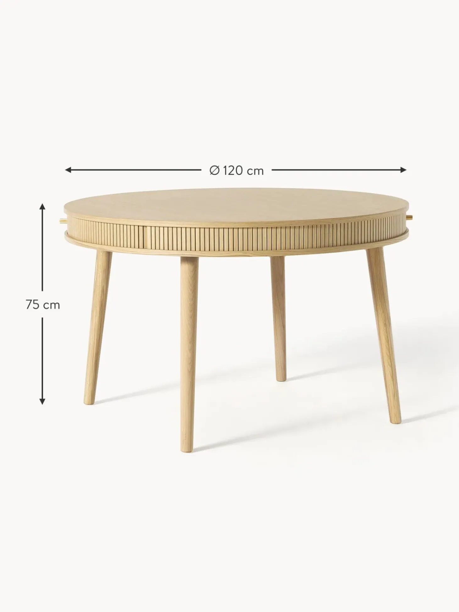 Tavolo-Contenitore Rotondo In Legno Di Quercia Calary