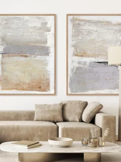 Tela Dipinta A Mano Con Cornice In Legno Scenario