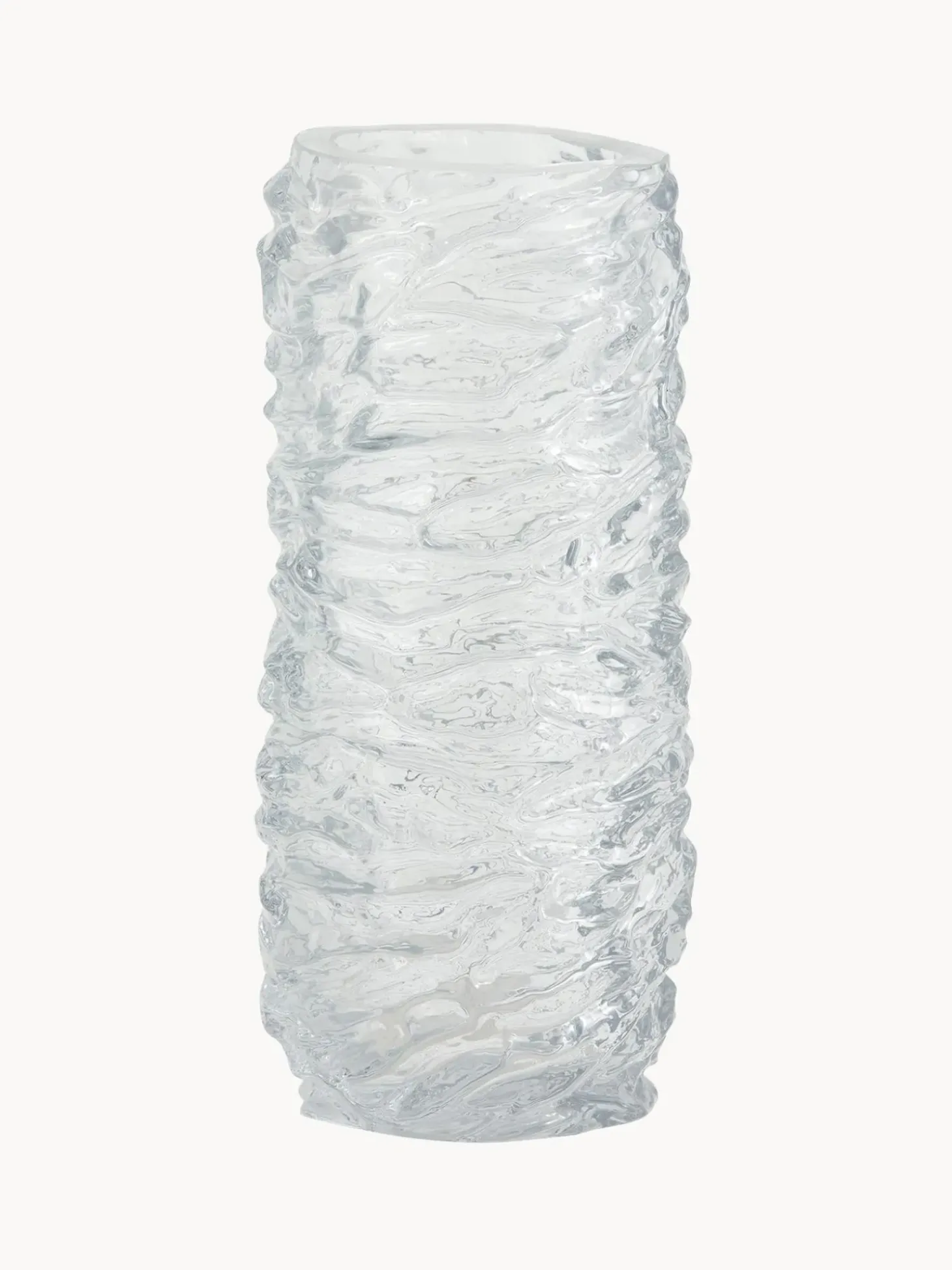 Vaso Alto In Vetro Dalla Superficie Strutturata Maio