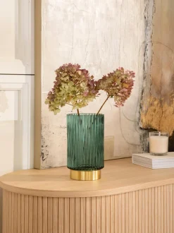 Vaso In Vetro Con Base In Metallo Lene