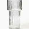 Vaso In Vetro Con Superficie Rigata Lija