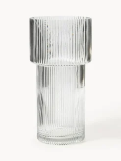 Vaso In Vetro Con Superficie Rigata Lija