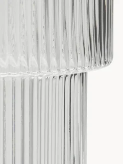 Vaso In Vetro Con Superficie Rigata Lija