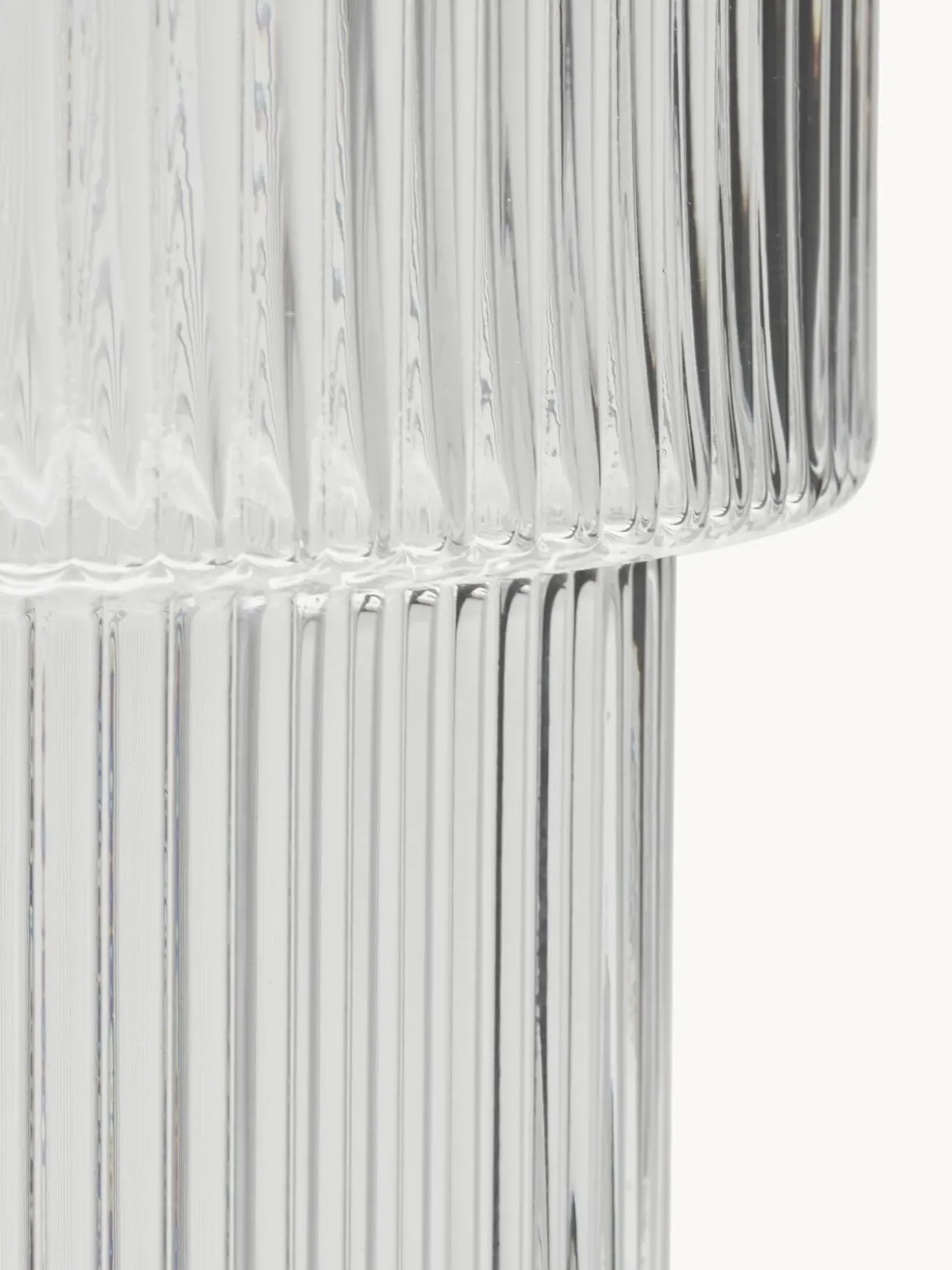 Vaso In Vetro Con Superficie Rigata Lija