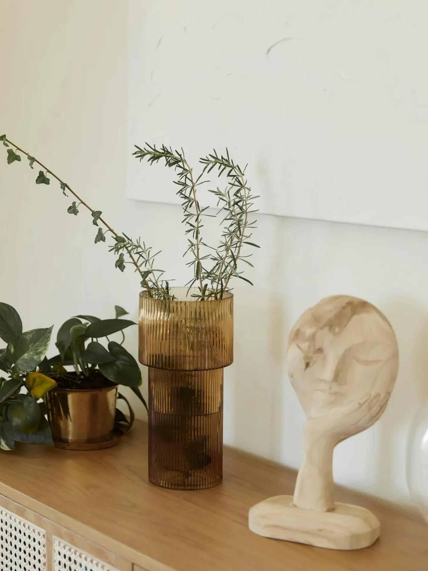 Vaso In Vetro Rigato Lija