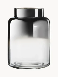 Vaso In Vetro Soffiato Con Riflessi Cromati Uma