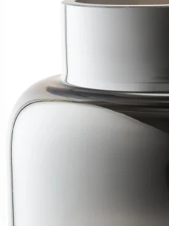 Vaso In Vetro Soffiato Con Riflessi Cromati Uma