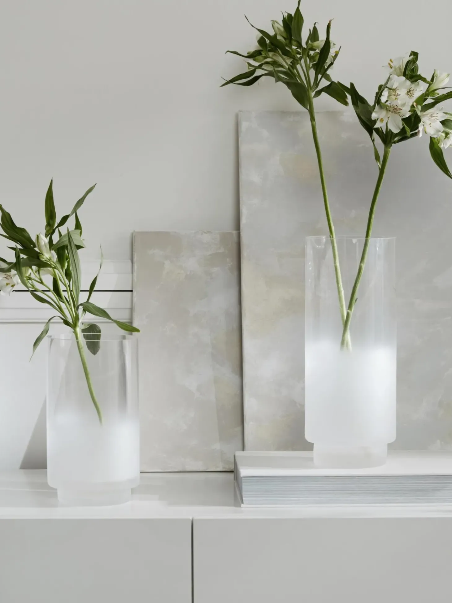 Vaso In Vetro Soffiato Con Sfumatura Milky