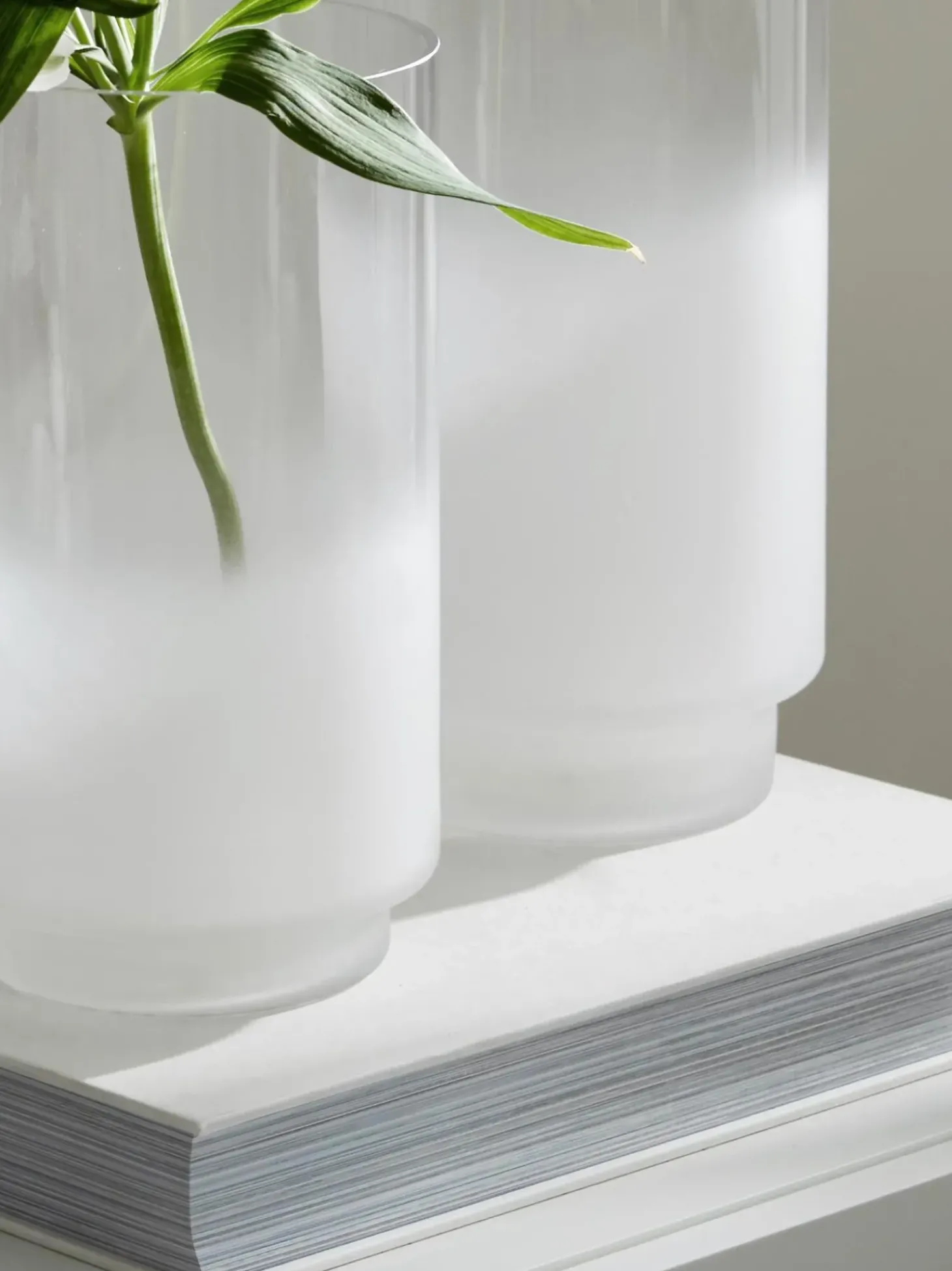 Vaso In Vetro Soffiato Con Sfumatura Milky