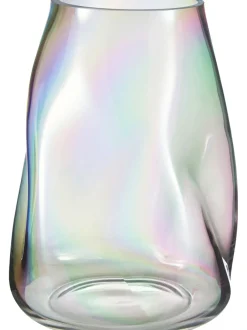 Vaso In Vetro Soffiato Iridescente Rainbow