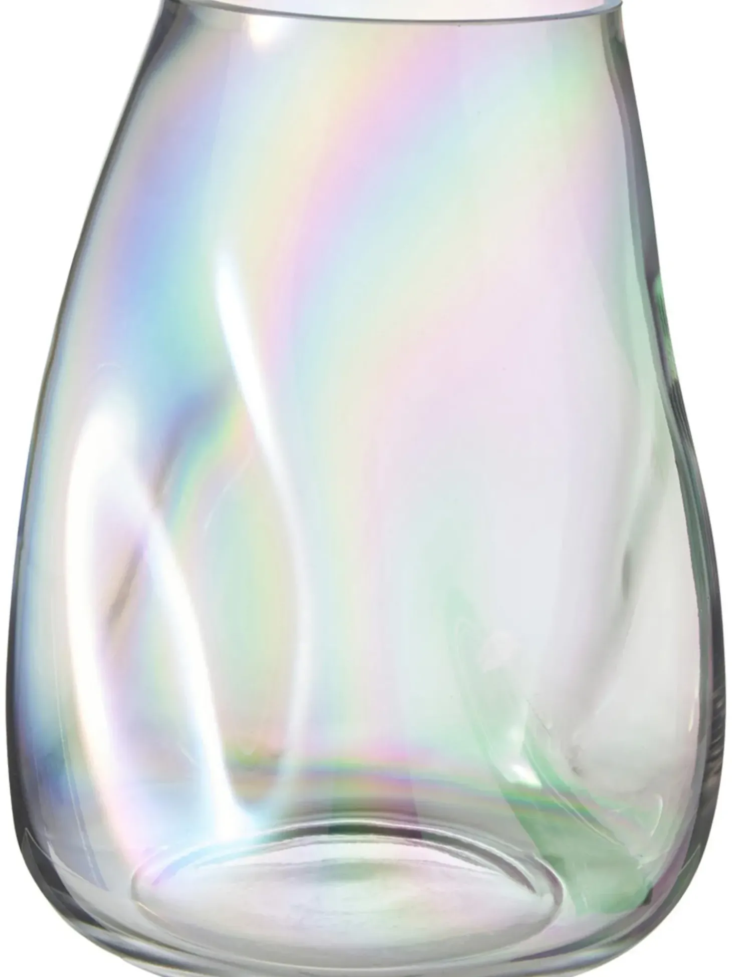 Vaso In Vetro Soffiato Iridescente Rainbow