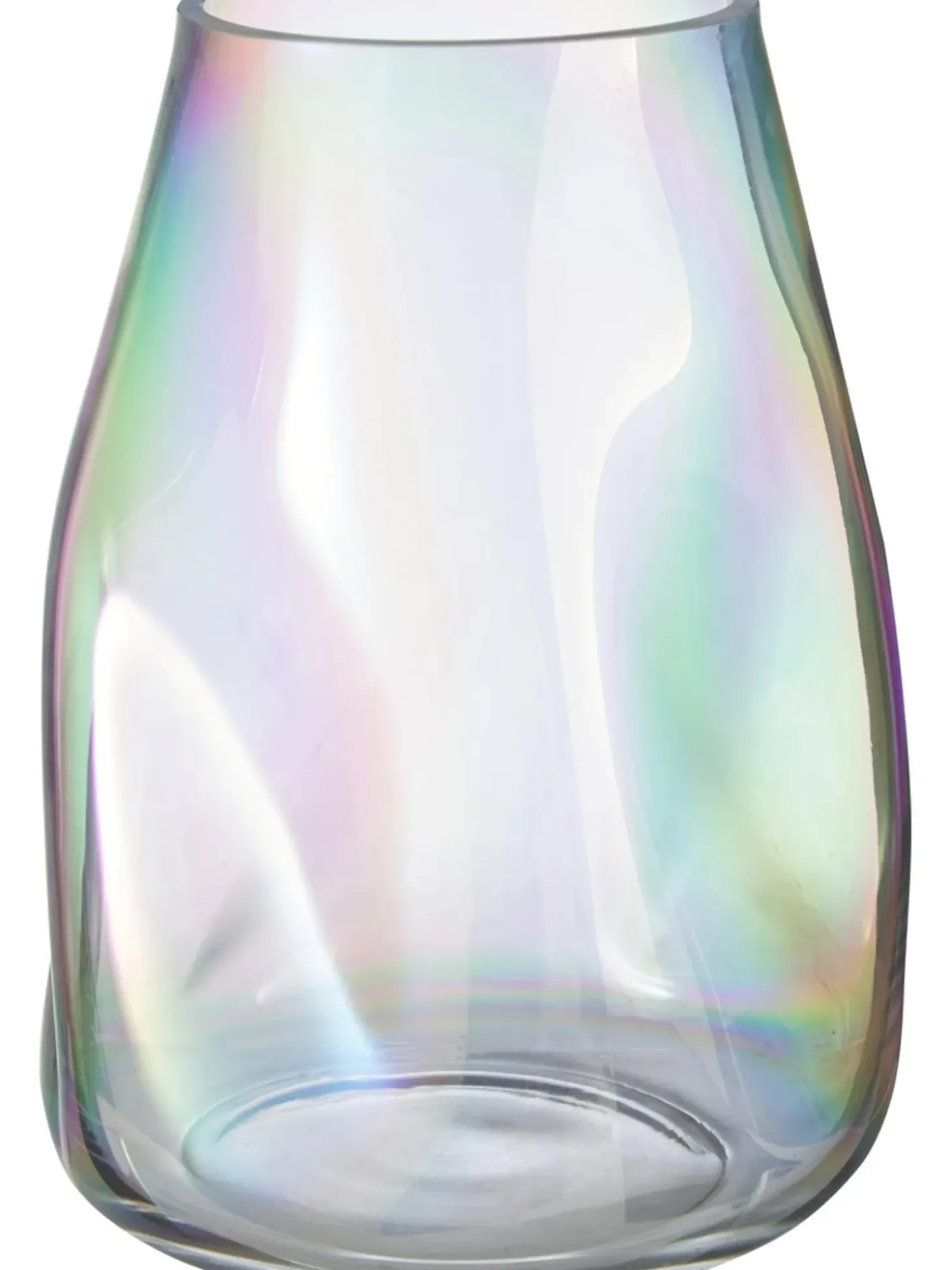 Vaso In Vetro Soffiato Iridescente Rainbow