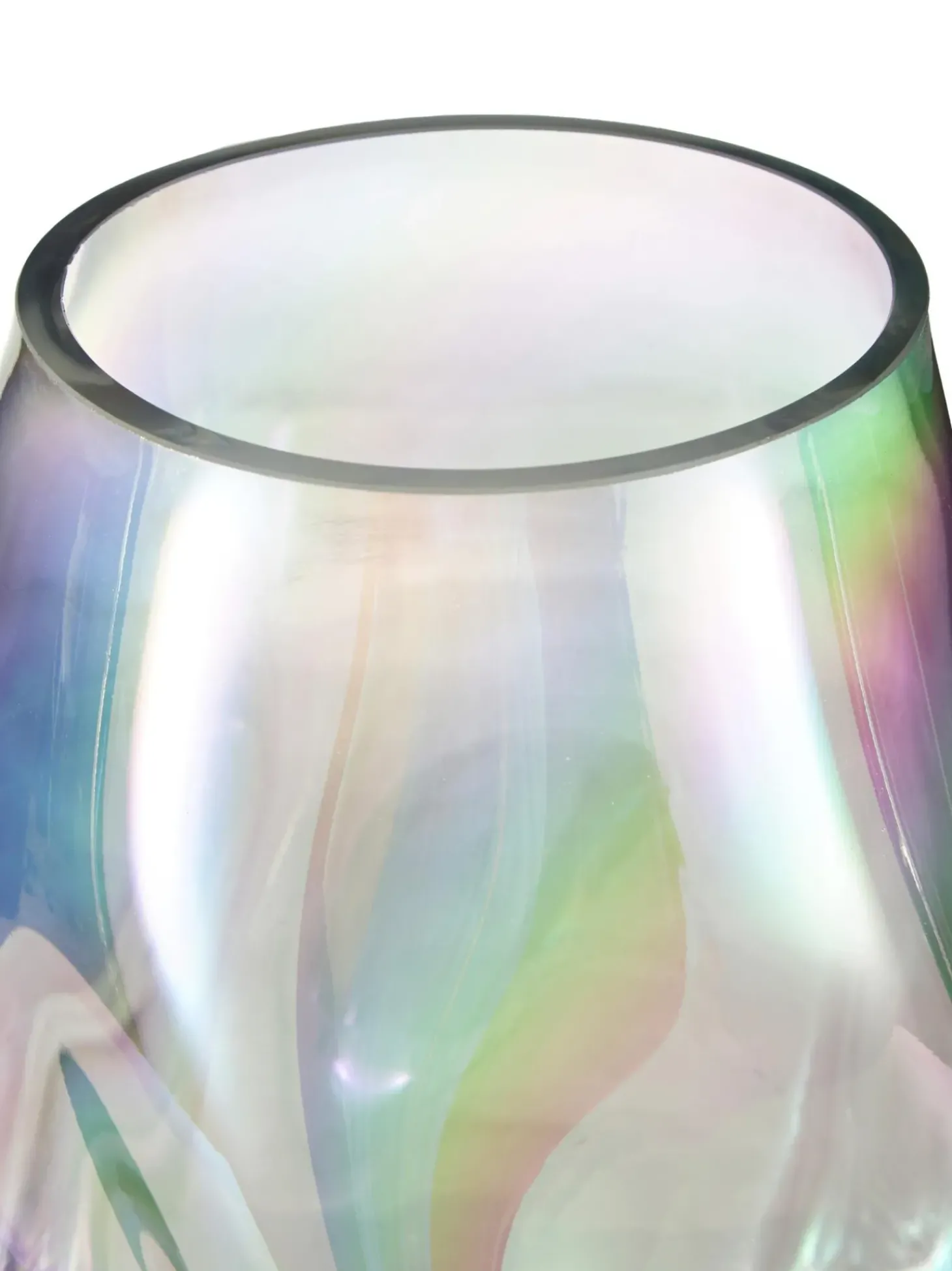 Vaso In Vetro Soffiato Iridescente Rainbow