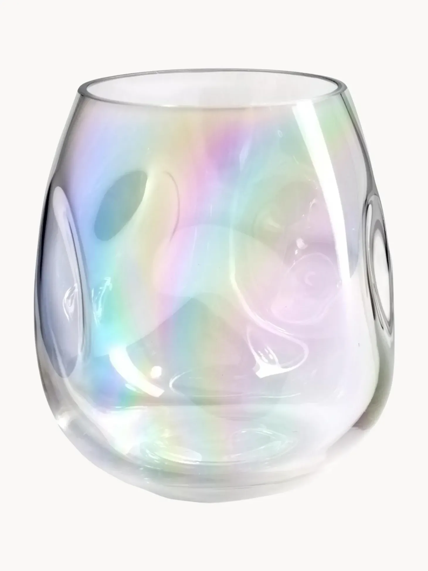 Vaso In Vetro Soffiato Iridescente Rainbow