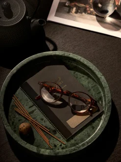 Vassoio Rotondo Decorativo In Marmo Venice