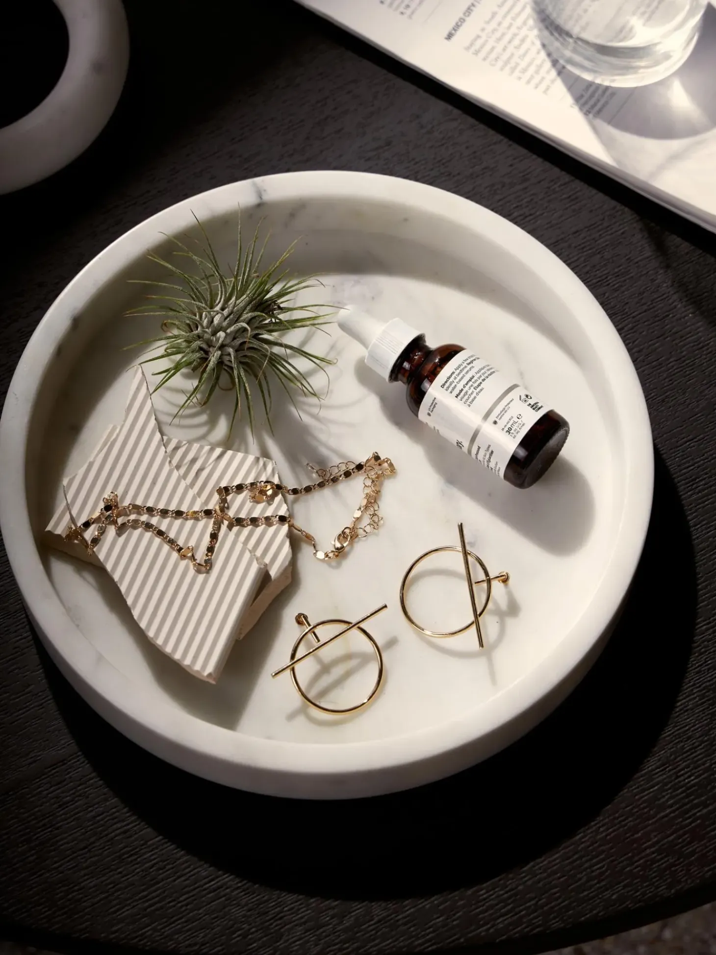 Vassoio Rotondo Decorativo In Marmo Venice