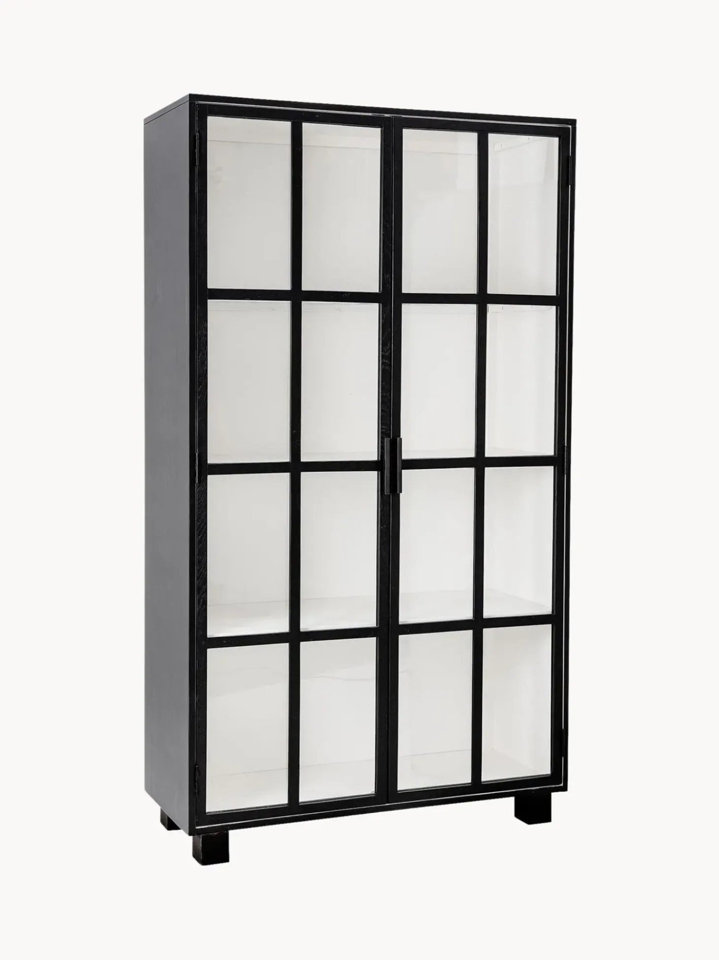 Vetrina Nera Con Ante In Vetro Jesper