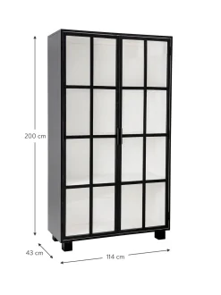 Vetrina Nera Con Ante In Vetro Jesper