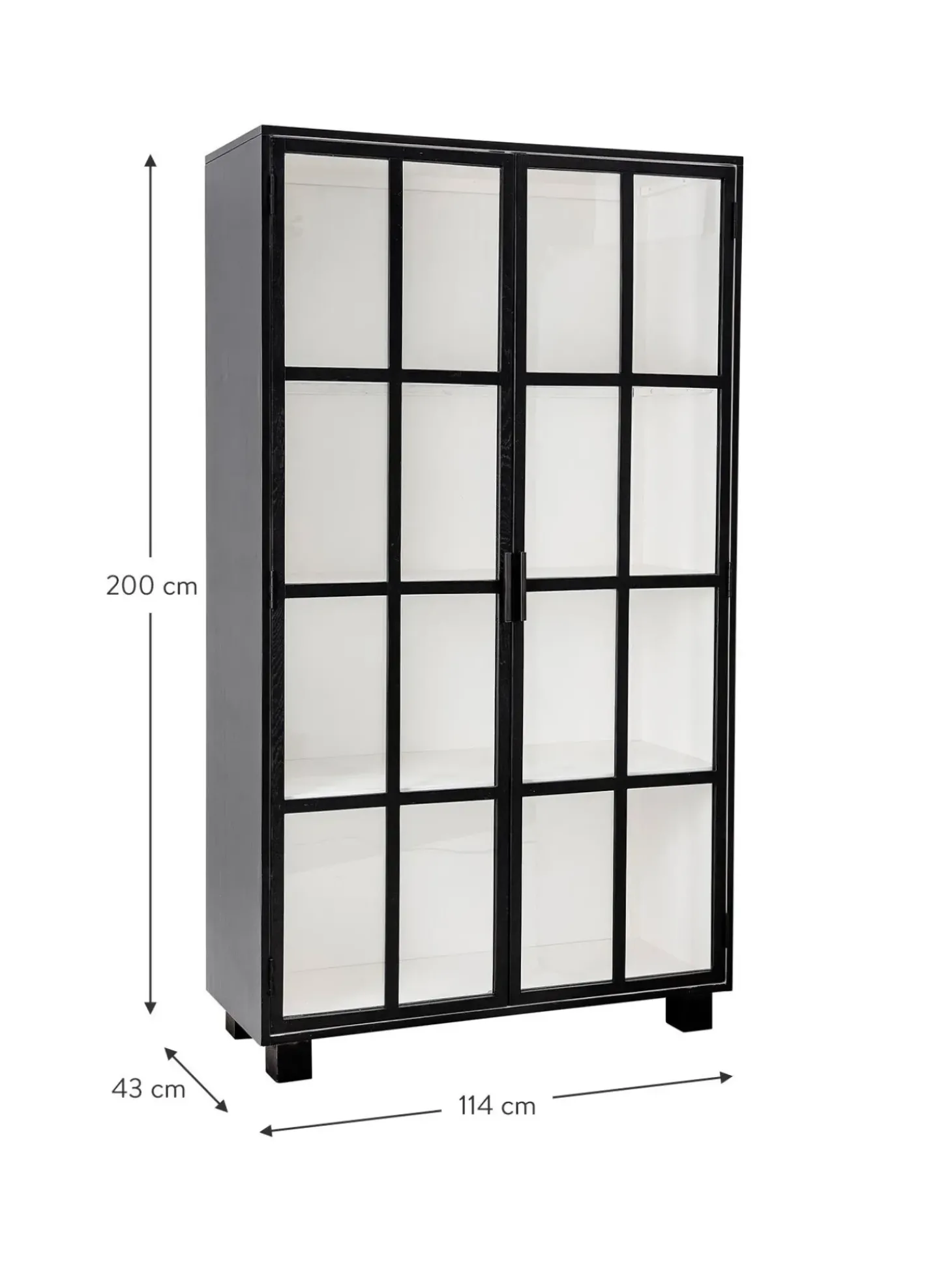 Vetrina Nera Con Ante In Vetro Jesper