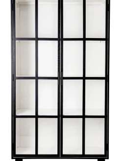 Vetrina Nera Con Ante In Vetro Jesper
