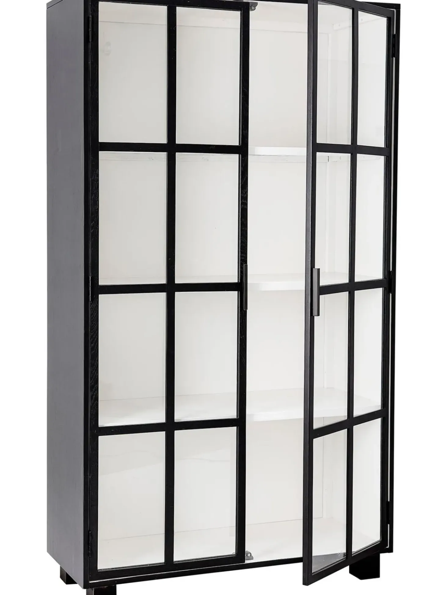 Vetrina Nera Con Ante In Vetro Jesper