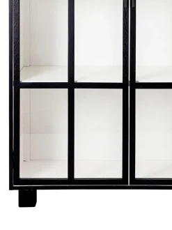 Vetrina Nera Con Ante In Vetro Jesper